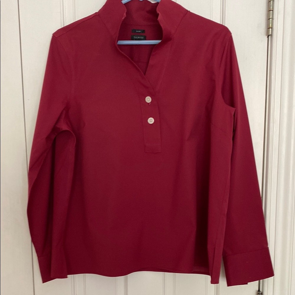 NWOT Red Long Sleeve No-iron Button-Up Shirt - Talbots size L